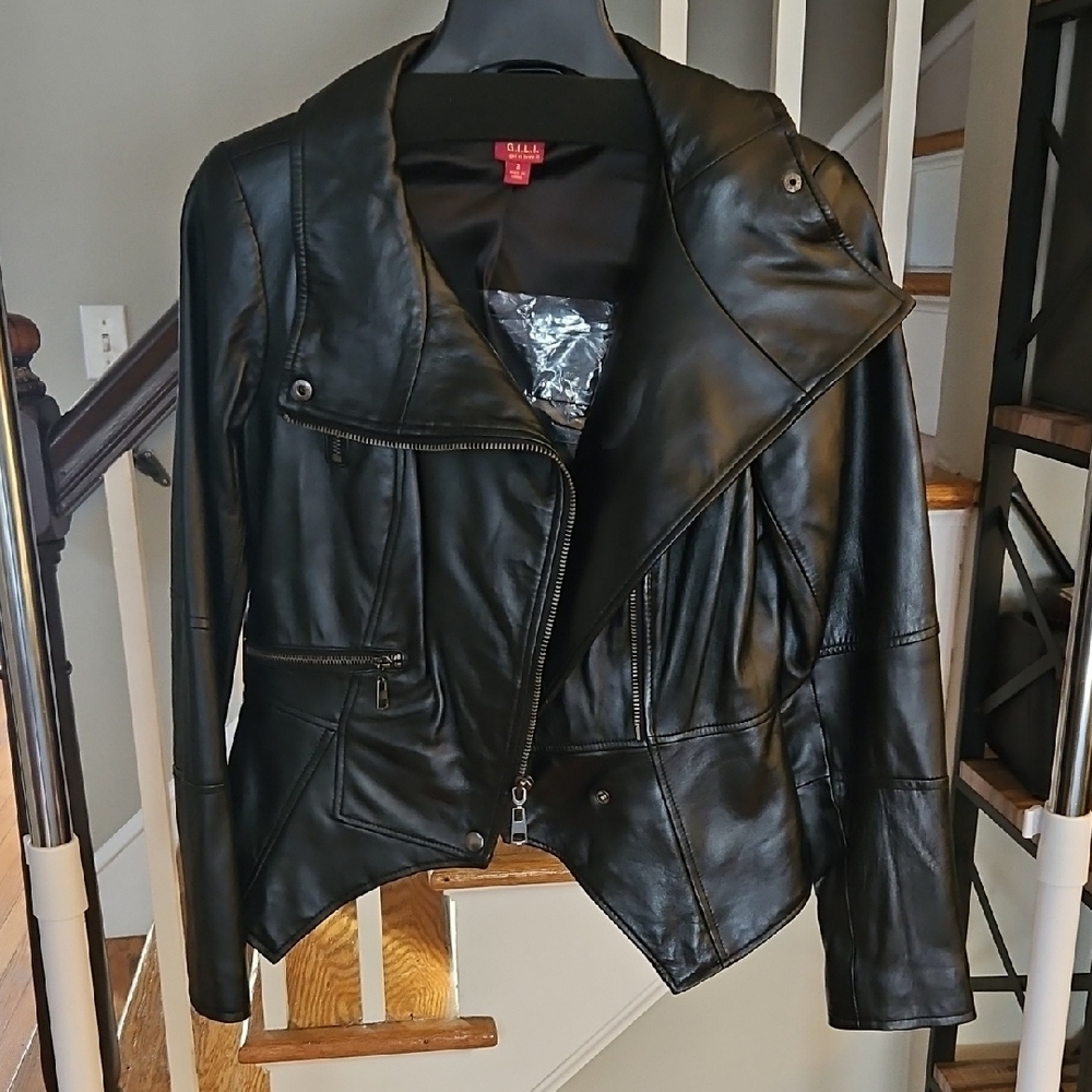 G.I.L.I. Black Leather Jacket Size 2